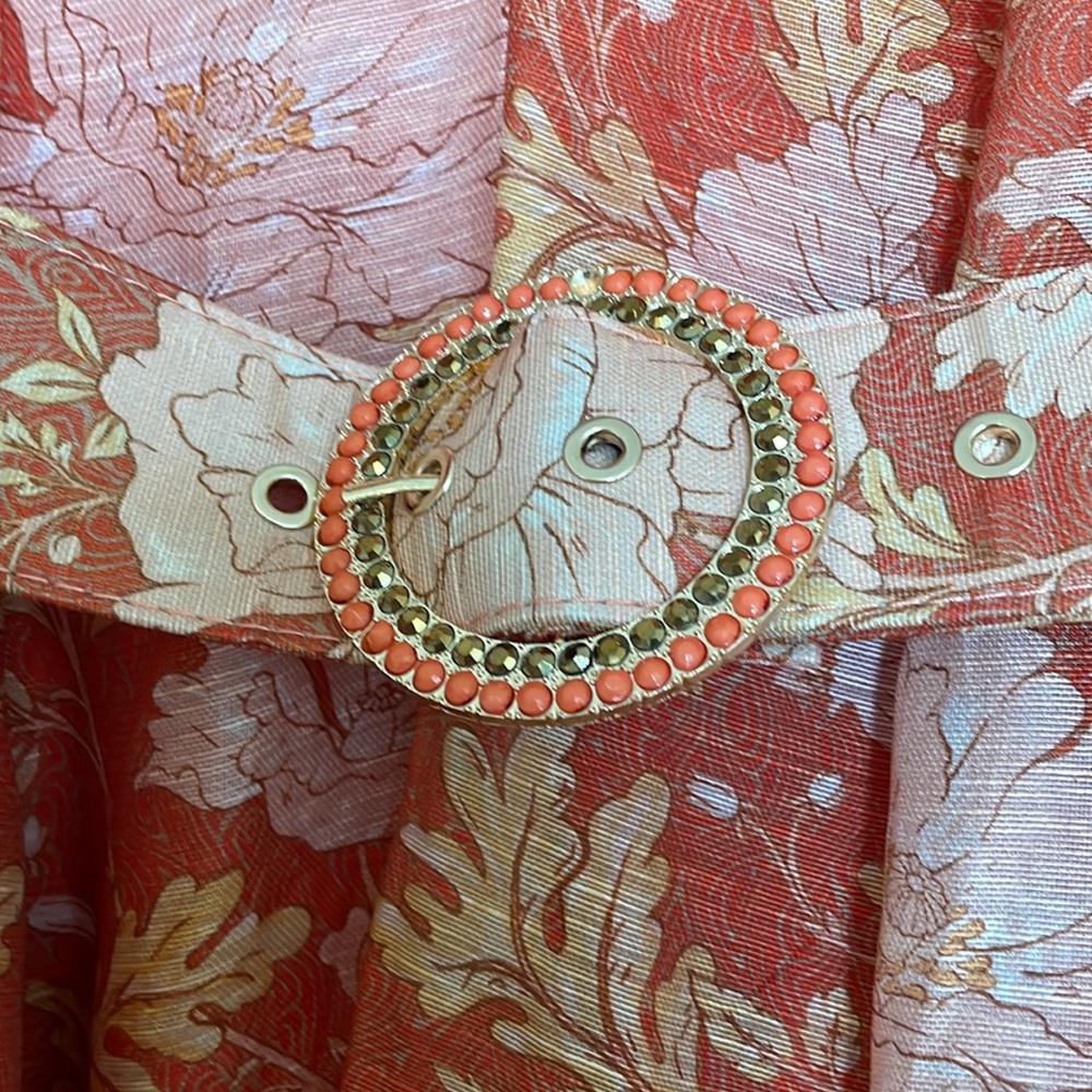 Kaleidoscope belted embellished floral-print linen and silk-blend mini d… - Picture 3 of 10